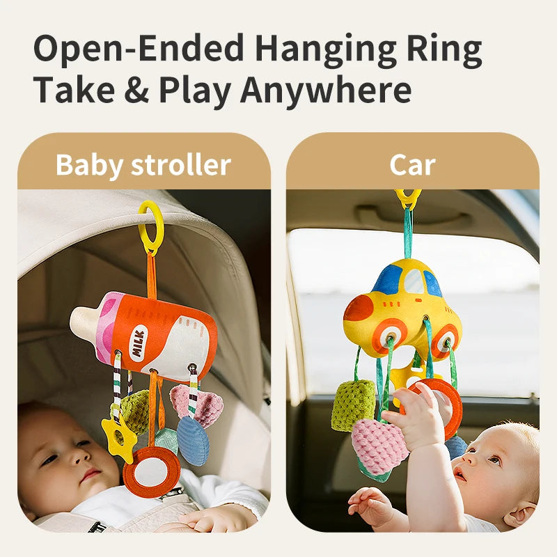 Baby Car Seat & Stroller Toy – Musical Rattle & Teether for Newborns
