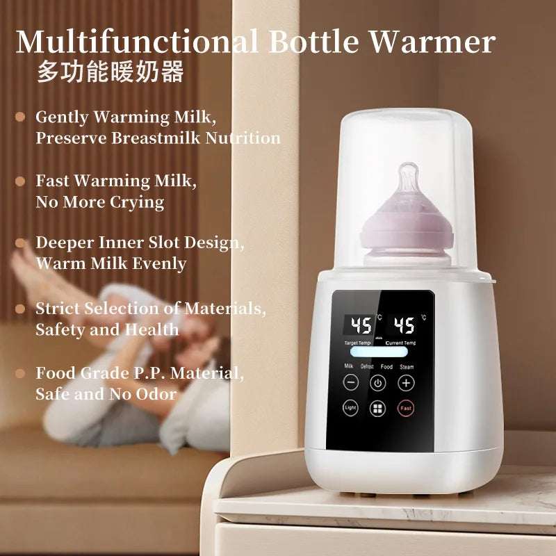 Baby Bottle Warmer & Sterilizer – 6-in-1 Multifunctional Milk Warmer for Newborns