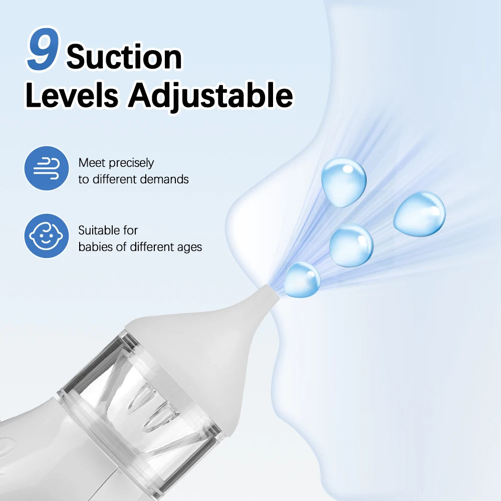 Baby Electric Nasal Aspirator – Safe & Gentle 9-Speed for Newborns & Babies