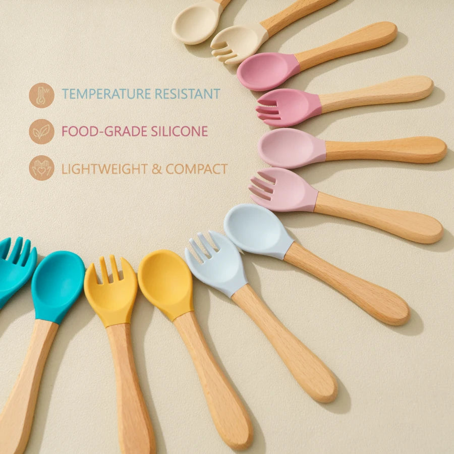 Baby Silicone Feeding Set – Suction Bowl, Spoon & Fork