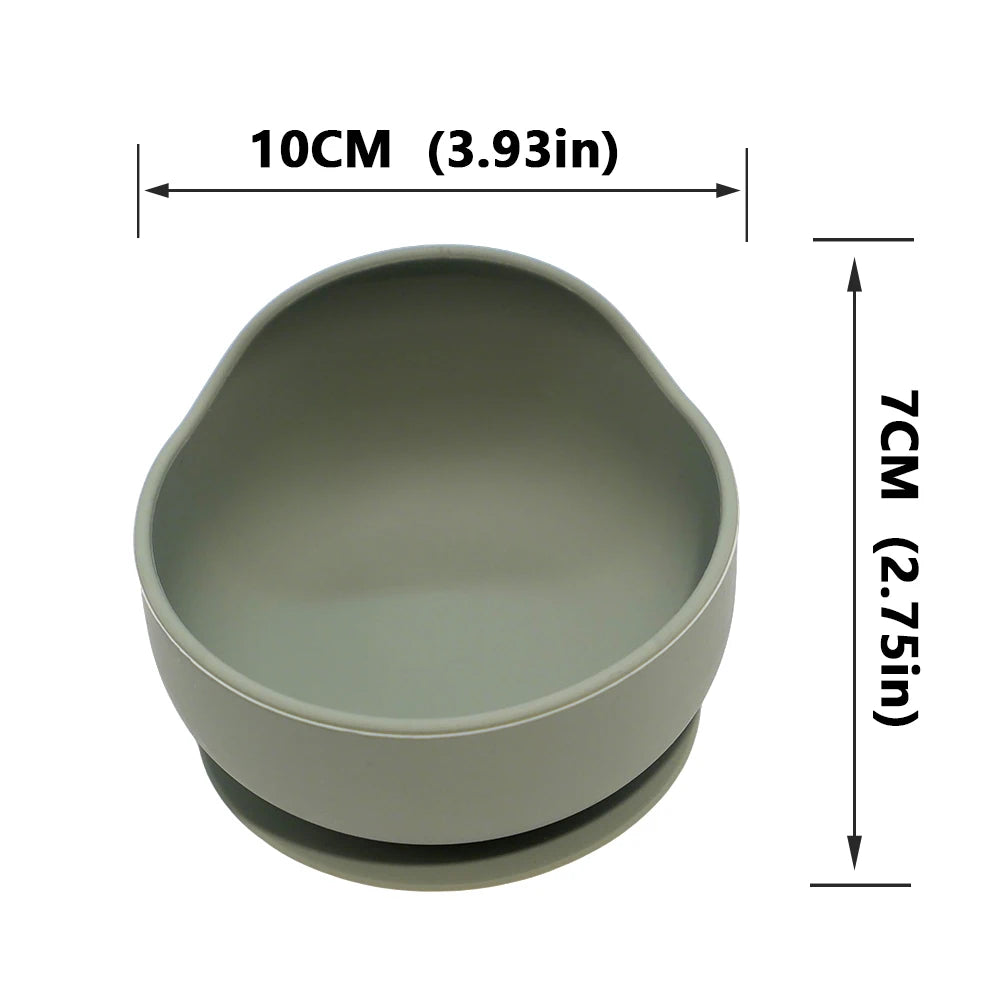 Baby Silicone Feeding  Divided Plate, Bowl, Table Ware,Fork&Spoon