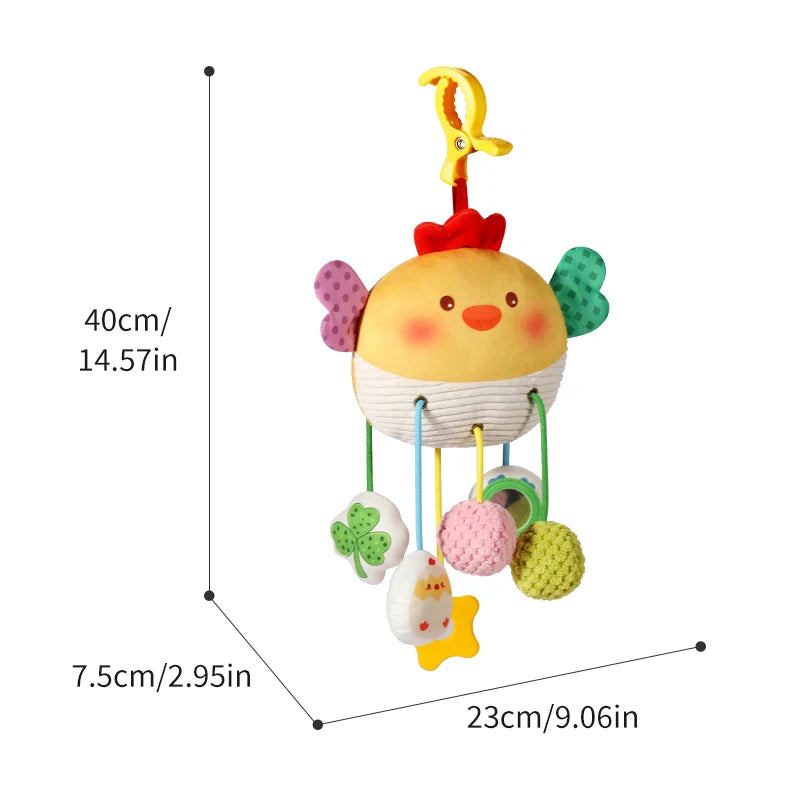 Baby Car Seat & Stroller Toy – Musical Rattle & Teether for Newborns