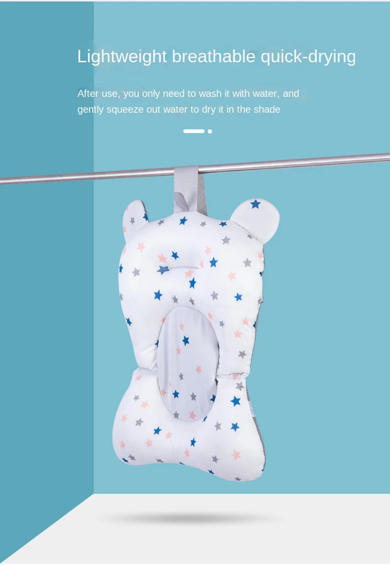 Baby Bath Support Pad – Foldable Newborn Bath Seat Mat for Tub