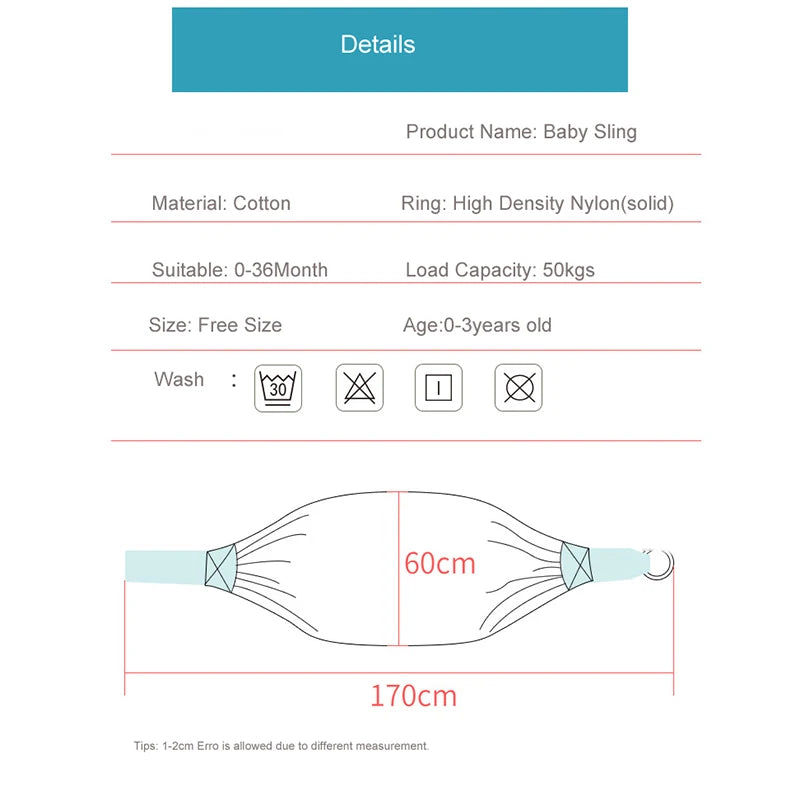 Baby Wrap Carrier – Hands-Free Newborn Sling for 0-36 Months