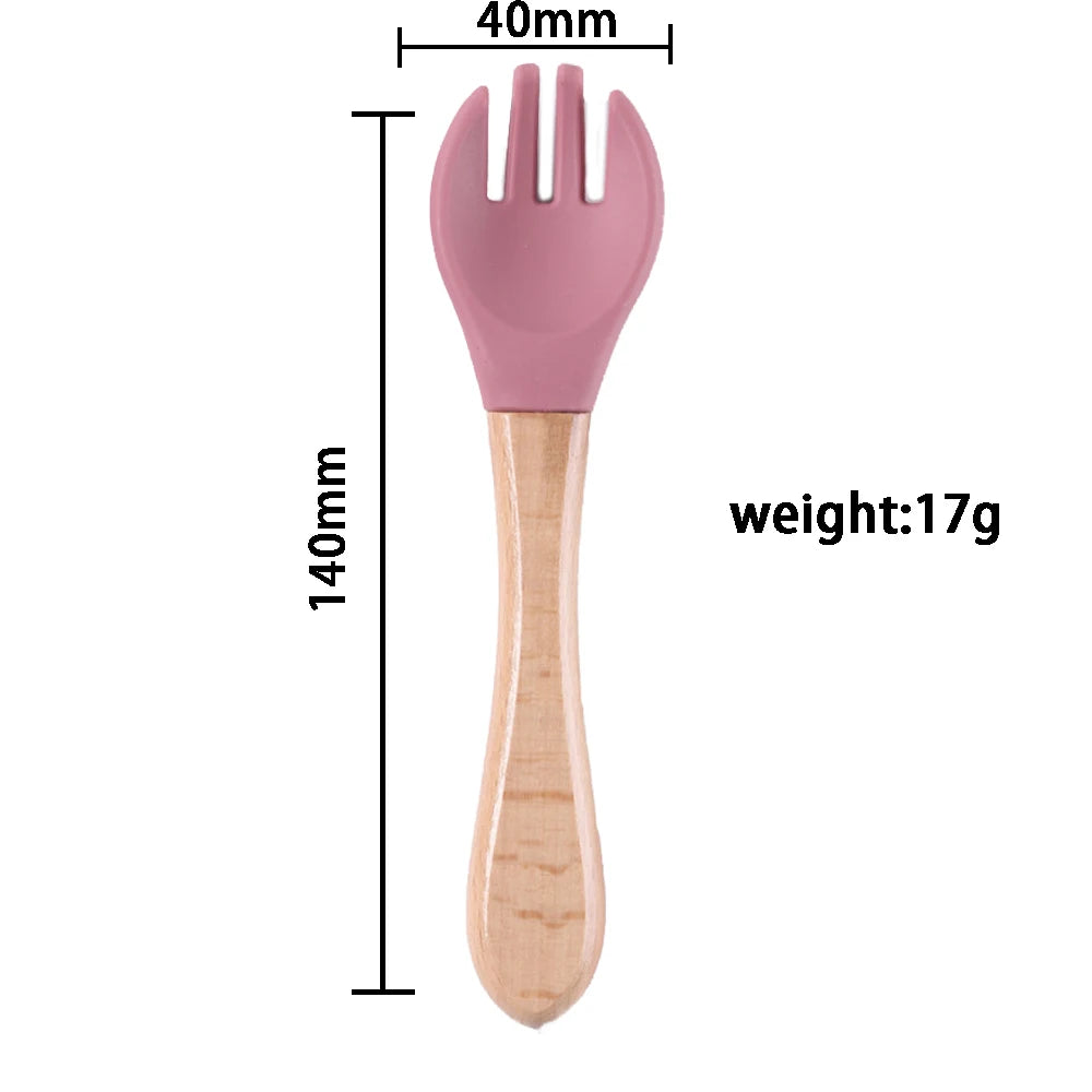 Baby Silicone Feeding  Divided Plate, Bowl, Table Ware,Fork&Spoon