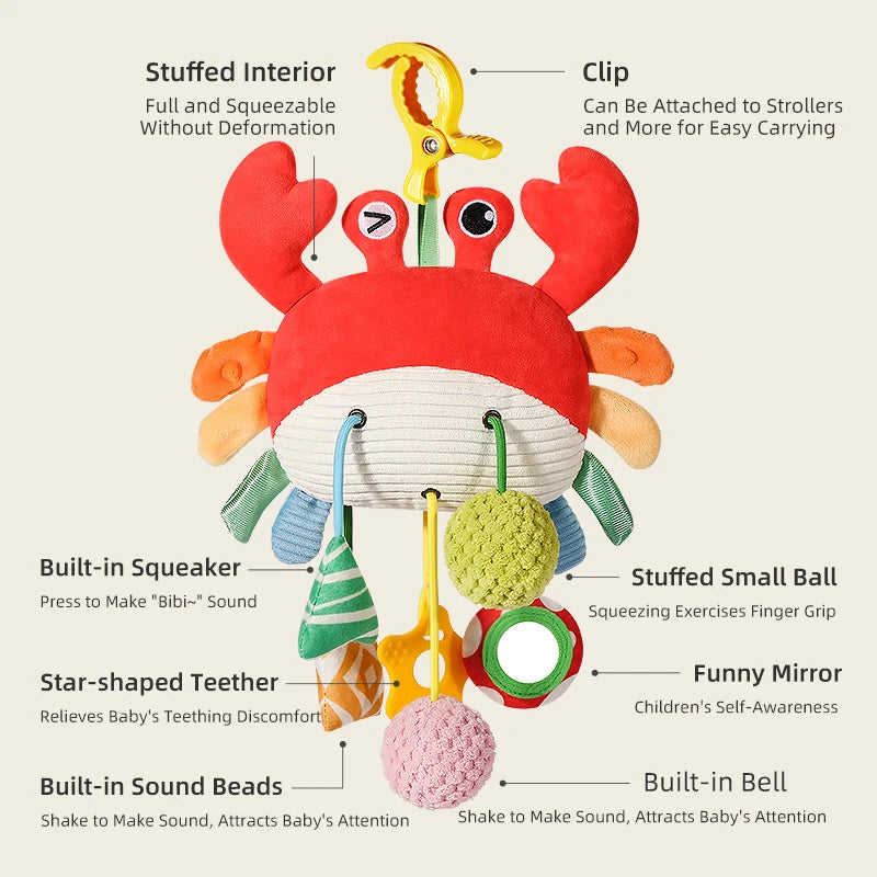 Baby Car Seat & Stroller Toy – Musical Rattle & Teether for Newborns