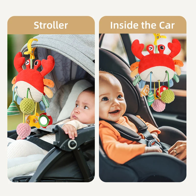 Baby Car Seat & Stroller Toy – Musical Rattle & Teether for Newborns