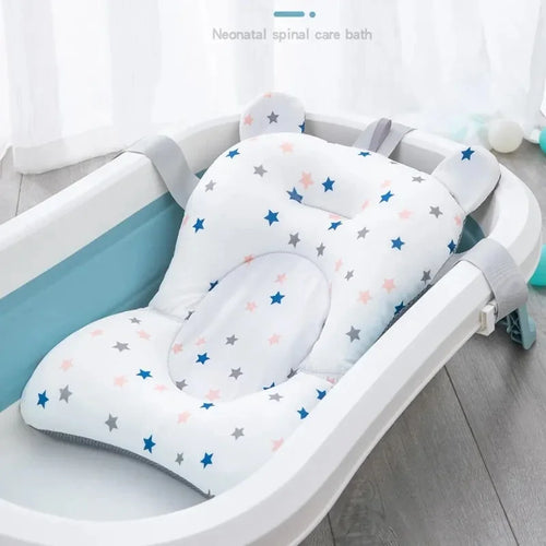 Baby Bath Support Pad – Foldable Newborn Bath Seat Mat for Tub