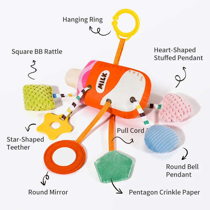 Baby Car Seat & Stroller Toy – Musical Rattle & Teether for Newborns