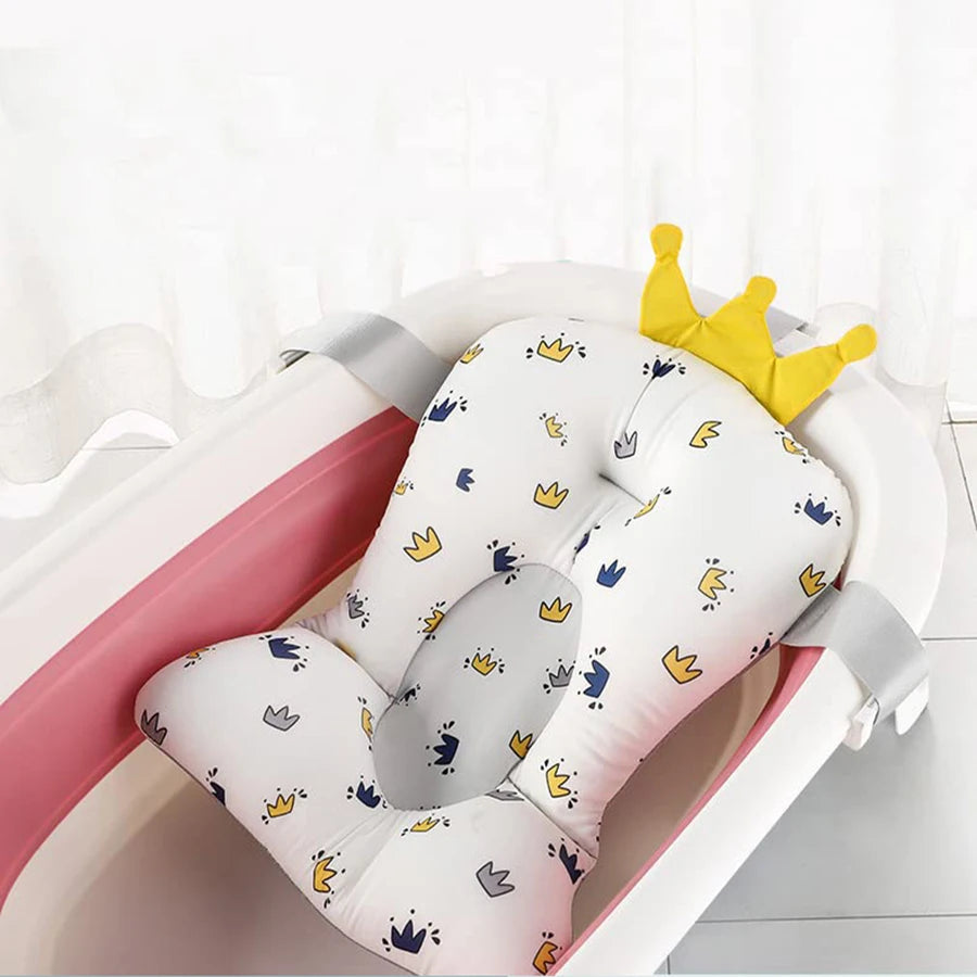 Baby Bath Support Pad – Foldable Newborn Bath Seat Mat for Tub