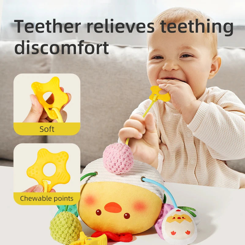 Baby Car Seat & Stroller Toy – Musical Rattle & Teether for Newborns