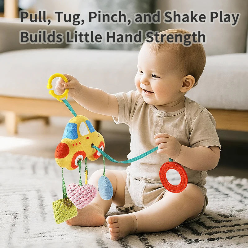 Baby Car Seat & Stroller Toy – Musical Rattle & Teether for Newborns