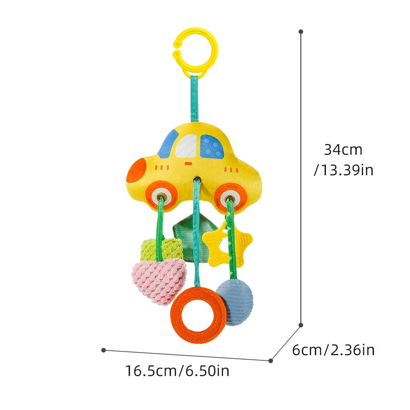 Baby Car Seat & Stroller Toy – Musical Rattle & Teether for Newborns