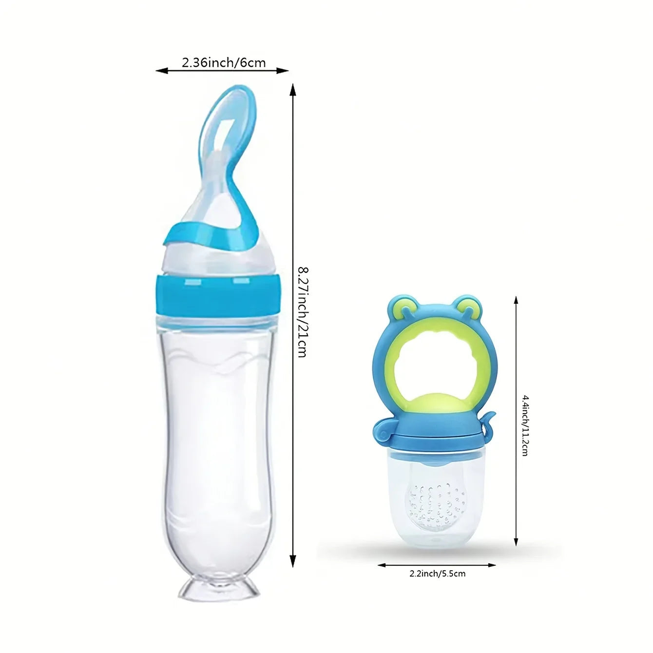 7-Piece Baby Feeding Set – Silicone Bottle, Fruit Feeder & Pacifier