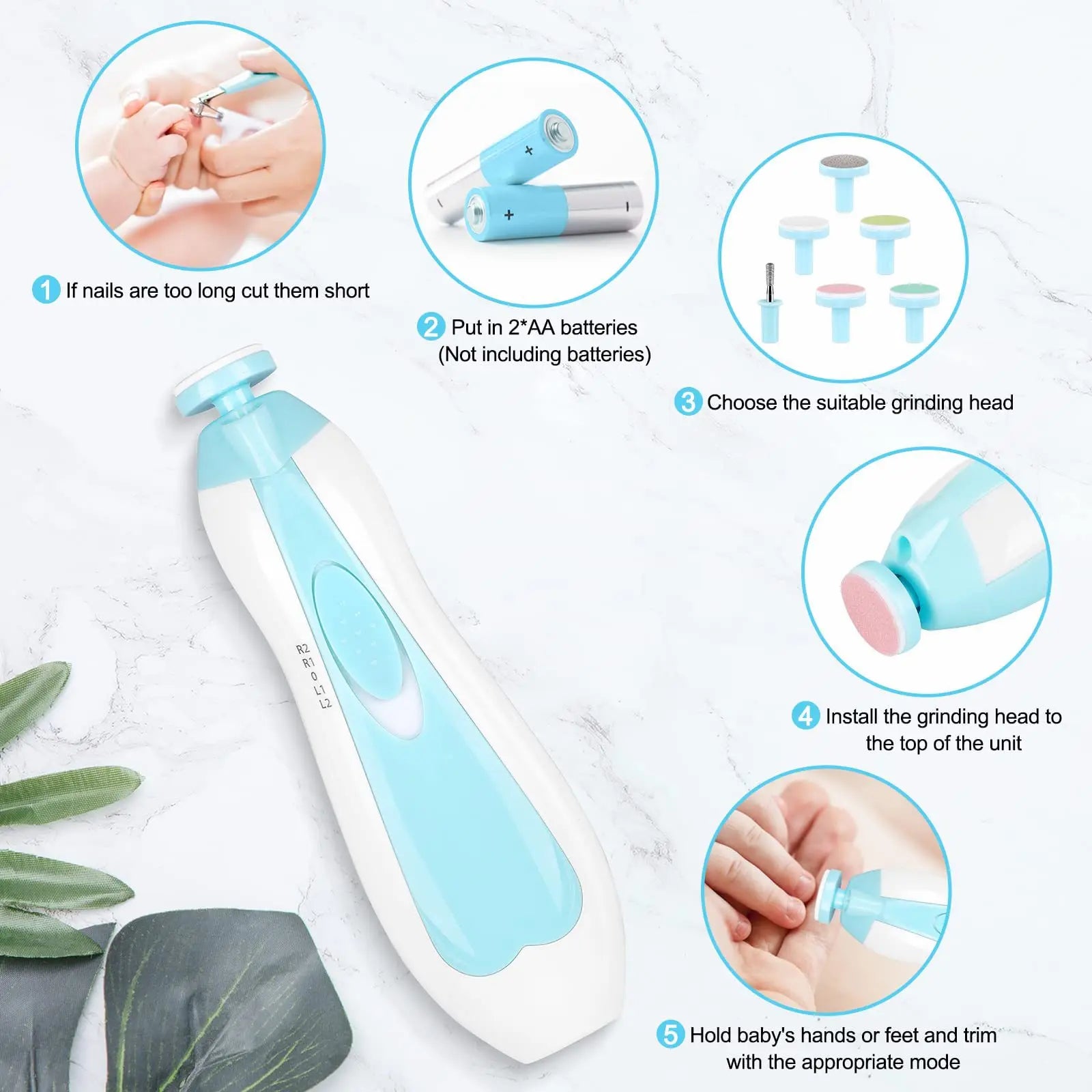 Baby Electric Nail Trimmer Kit for Newborns