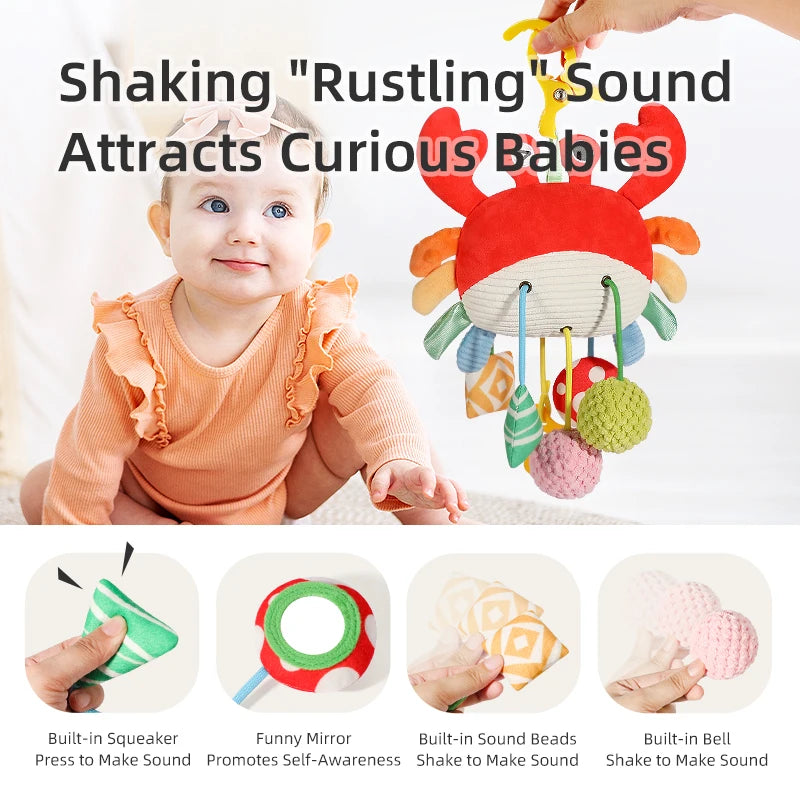 Baby Car Seat & Stroller Toy – Musical Rattle & Teether for Newborns