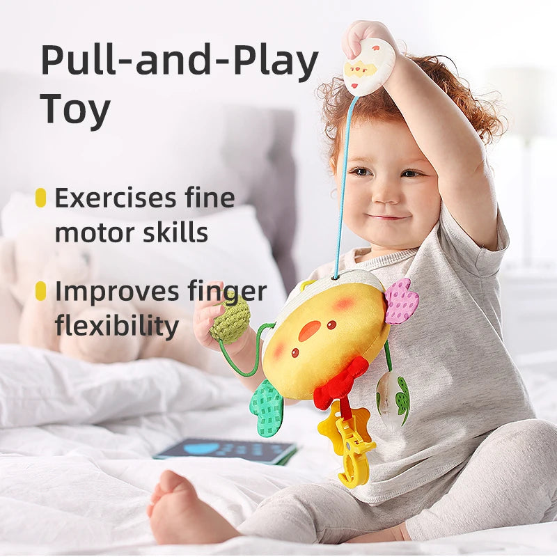 Baby Car Seat & Stroller Toy – Musical Rattle & Teether for Newborns