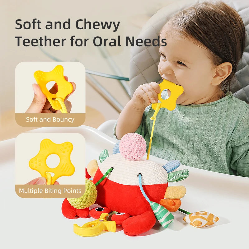 Baby Car Seat & Stroller Toy – Musical Rattle & Teether for Newborns